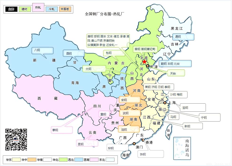 中国大陆全国钢厂名录分布图及联系方式(全）(图3)